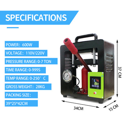 7-Ton Hydraulic Rosin Press For Easy Extraction