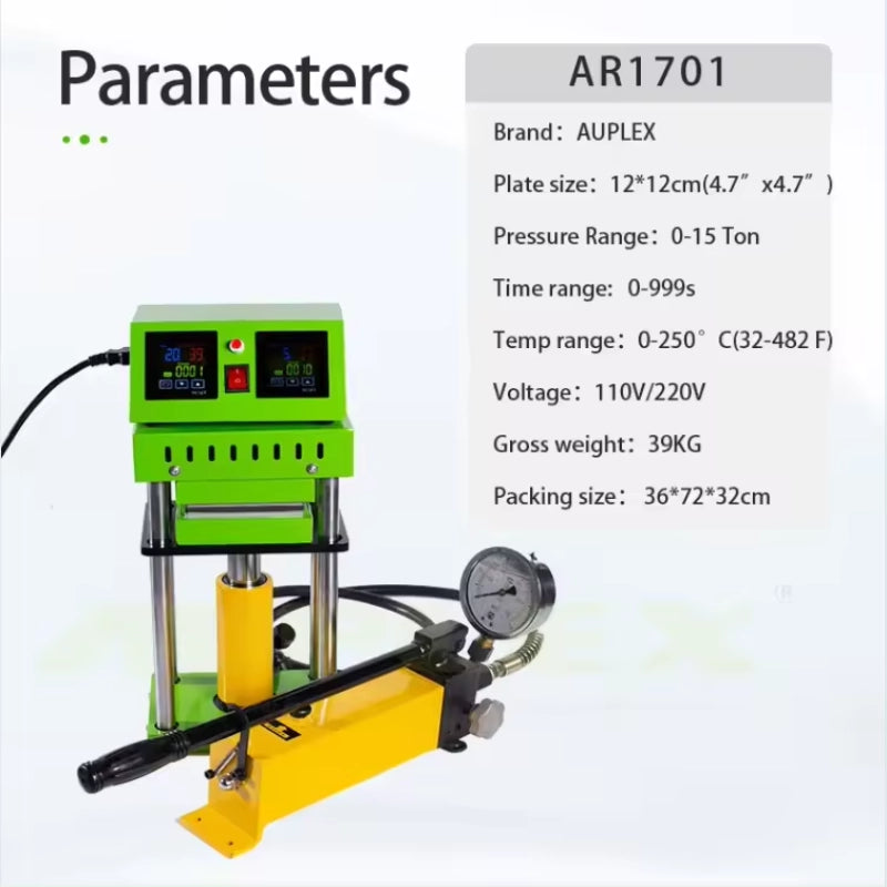 Prensa hidráulica de colofonia - Gama Pro - 15 toneladas para una extracción eficiente de hasta 50 g de capacidad